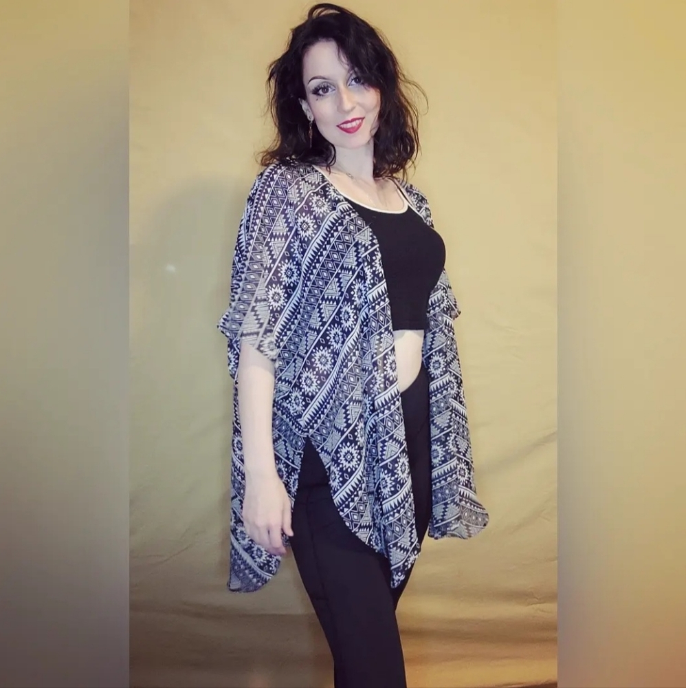 Shawl, black, white, small, Just Ginger